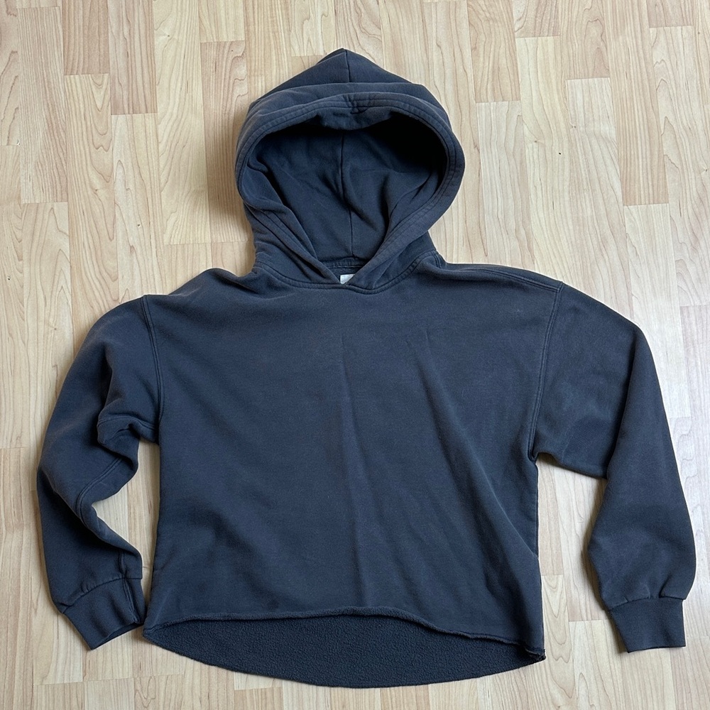 Abercrombie Faded Cropped Grey Hoodie